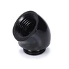 „Alphacool“ 45 laipsnių G1/4 colio lizdas į G1/4 colio kištuką, juodas