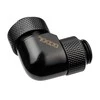 „Alphacool Eiszapfen“ 13 mm kieto vamzdžio suspaudimo jungtis, 90 laipsnių pasukama, G1/4 "juodas"