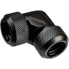 „Alphacool Eiszapfen“ 13 mm kieto vamzdžio srieginė jungtis, 90 laipsnių L formos jungtis, akrilo-žalvario vamzdžiai, juodas