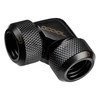 Alphacool Eiszapfen 13mm hard tube screw fitting 90 degree L-connector acrylic-brass tubes – juodas