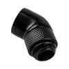 Alphacool Eisfrost Adapteris 45 Degree G1/4 Inch Female to G1/4 Inch Male – Rotatable, Juodas