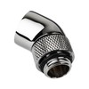 Alphacool Eiszapfen Adapteris 45 Degree G1/4 Inch Male to G1/4 Inch Female – Rotatable, Chrome Sidabrinis