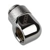 Alphacool Eiszapfen Adapteris 90 Degree G1/4 Inch Male to G1/4 Inch Female – Rotatable, Chrome Sidabrinis