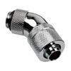 Alphacool HF Connection 45 Degree G1/4 Inch Female Thread to 13/10mm – Rotatable, Chrome Sidabrinis