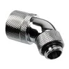 Alphacool HF Connection 45 Degree G1/4 Inch Female Thread to 16/10mm – Rotatable, Chrome Sidabrinis