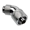 Alphacool HF Connection 45 Degree G1/4 Inch Female Thread to 16/10mm – Rotatable, Chrome Sidabrinis