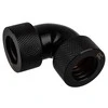 Alphacool HT Adapteris 90 Degree 16mm OD to 16mm OD Hardtube – knurled, juodas