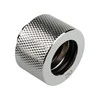 Alphacool HT connection straight G1/4 inch female thread to 16mm outer diameter hard tube – knurled, shiny sidabrinis