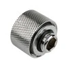 Alphacool HT connection straight G1/4 inch female thread to 16mm outer diameter hard tube – knurled, shiny sidabrinis