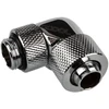 „Alphacool“ jungtis, 90 laipsnių, G1/4 colio, vidinis sriegis, 13/10 mm, pasukama, chromuota, sidabrinė
