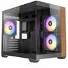 Antec CX600M Wood PC kompiuterio korpusas, Mini-Tower, Micro-ATX, Tempered Glass – juodos spalvos, Holz