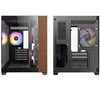 Antec CX600M Wood PC kompiuterio korpusas, Mini-Tower, Micro-ATX, Tempered Glass – juodos spalvos, Holz