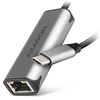 Axagon ADE-25RC SUPERSPEED USB-C 2.5 GIGABIT ETHERNET Kompaktiškas aliuminio USB-C 3.2 Gen 1 2.5 Gigabit Ethernet 10/100/1000/2500 Mbit adapteris su automatiniu diegimu.