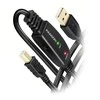 Axagon ADR-215B Aktyvioji jungtis USB 2.0 A-M > B-M laidas, 15 m ilgio. Maitinimo variantas.