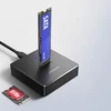 „AXAGON ADSA-M2C11“, USB-C 10 Gbps prijungimo stotelė, skirta 1 × M.2 NVMe/SATA SSD diskui