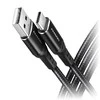 Axagon Data and charging USB 2.0 kabelio ilgis 2 m. 3A. Juodas braided.
