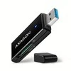 Axagon Slim itin spartus USB 3.2 Gen 1 kortelių skaitytuvas su tiesiogine USB-A jungtimi.