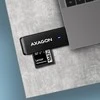 Axagon Slim itin spartus USB 3.2 Gen 1 kortelių skaitytuvas su tiesiogine USB-A jungtimi.