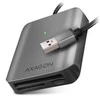 Axagon aliuminio didelės spartos USB-A 3.2 Gen 1 atminties kortelių skaitytuvas. 3 lizdai, UHS-II.