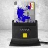 Axagon stalinio stovo skaitytuvas Išmanioji kortelė / ID kortelė AXAGON CRE-SM2 su USB 2.0 sąsaja turi SD, Micro SD ir SIM kortelių lizdus.
