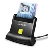 Axagon Universalus stalinis USB kontaktas Smart/ID kortelių skaitytuvas su ilgu USB-A laidu.