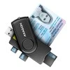Axagon Compact Travel USB-A + USB-C kontaktas Smart / ID kortelė ir SD / Micro SD / SIM kortelių skaitytuvas.