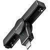 „Axagon“ sulankstomas kišeninis USB-C išmaniųjų / ID kortelių skaitytuvas.