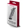 AXAGON HMC-H3A 3x USB-A (2x USB2.0, 1x USB3.0) + HDMI 4K 30Hz, 3.2 Gen 1 šakotuvas, metalinis, 15 cm USB-C laidas