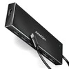 „Axagon“ septynių prievadų USB 3.2 Gen 1 šakotuvas su įkrovimo palaikymu. Jungtis išoriniam maitinimo šaltiniui. USB-C laidas 30 cm.
