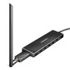 „Axagon“ septynių prievadų USB 3.2 Gen 1 šakotuvas su įkrovimo palaikymu. Jungtis išoriniam maitinimo šaltiniui. USB-A laidas 1 m.