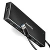 „Axagon“ septynių prievadų USB 3.2 Gen 1 šakotuvas su įkrovimo palaikymu. Jungtis išoriniam maitinimo šaltiniui. USB-A laidas 1 m.