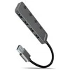 AXAGON HUE-MSA 4x USB3.2 Gen 1 SWITCH šakotuvas, metalinis, mikro USB maitinimo įvestis, 20 cm USB-A laidas