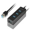 AXAGON HUE-S2BL 4x USB3.0 įkrovimo šakotuvas 1,2 m laidas, MicroUSB įkrovimas