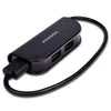 Axagon Handy keturių prievadų USB 2.0 šakotuvas su nuolat prijungtu USB kabeliu. Juodas.