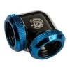 Bitspower Adapteris 90 degrees 16mm OD Hardtube to 16mm OD Hardtube – glossy juodas/mėlynas