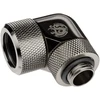 „Bitspower Advanced Multi-Link“ adapteris, 90 laipsnių G1/4 colio vidinis sriegis ir 16 mm išorinio skersmens kietasis vamzdis, pasukamas.