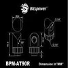 Bitspower Artemis 90 Degree Fitting – rotatable, sandblasted sidabrinis