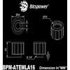 „Bitspower Artemis Advanced Multi-Link“ – 16 mm išorinis skersmuo, smėliasrove apdorotas Sidabrinis