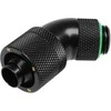 Bitspower connection 45 degrees G1/4 inch AG to 16/10mm – rotatable, matt juodas