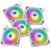 Bitspower Notos RGB PWM korpuso ventiliatorius, 120mm – baltos spalvos, 5er-Pack