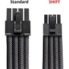 „CableMod C-Series Pro ModMesh 12V-2®“ 6 colių kabelis, 90° jungtis, skirtas „Corsair Type 5 RMx Shift“ maitinimo šaltiniams, anglies pluošto, 65 cm