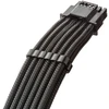 „CableMod C-Series Pro ModMesh 12V-2®“ 6 colių kabelis, 90° jungtis, skirtas „Corsair Type 5 RMx Shift“ maitinimo šaltiniams, anglies pluošto, 65 cm