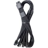 „CableMod C-Series Pro ModMesh 12V-2®“ 6 kontaktų kabelis, su apvalkalu, 16 kontaktų į 4 x 8 kontaktų, skirtas „Corsair Type 4“ ir „3“ maitinimo šaltiniams – juodos spalvos, 60 cm