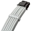 „CableMod C-Series Pro ModMesh 12V-2®“ 6 kontaktų kabelis, su apvalkalu, 16 kontaktų į 4 x 8 kontaktų, skirtas „Corsair Type 4“ ir „3“ maitinimo šaltiniams – baltos spalvos, 60 cm