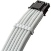 „CableMod C-Series Pro ModMesh Sleeved 12V-2×6“ 12VHPWR StealthSense PCIe kabelis, skirtas „Corsair Type 5 RMx SHIFT“ (16 kontaktų į 90° 16 kontaktų, 65 cm) – baltos spalvos