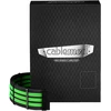 CableMod C-Series Pro ModMesh Sleeved 12V-2×6 12VHPWR Dual StealthSense Cable Kit for Corsair RMi, RMx (Juodas Label) – juodos spalvos/hell žalios spalvos