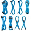 CableMod C-Series Pro ModMesh Sleeved 12V-2×6 12VHPWR Dual StealthSense Cable Kit for Corsair RMi, RMx (Juodas Label) – mėlynos spalvos