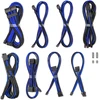 CableMod C-Series Pro ModMesh Sleeved 12V-2×6 12VHPWR Dual StealthSense Cable Kit for Corsair RMi, RMx (Juodas Label) – juodos spalvos/mėlynos spalvos