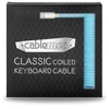 Klaviatūra CableMod Classic Coiled Cable susuktas klaviatūros laidas USB-C į USB Type A, Blueberry Cheesecake – 150c