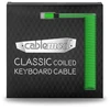 Klaviatūra CableMod Classic Coiled Cable susuktas klaviatūros laidas USB-C į USB Type A, Viper Žalias – 150cm